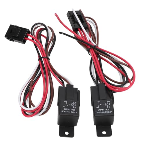 Ejoyous Arnés de relé de Enfriamiento Eléctrico de Doble Ventilador de Ventilador Eléctrico con un Interruptor de Termostato de relé de 40A para Ventiladores de Alto Rendimiento de 10-16 Pulgadas