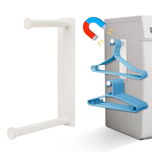 RedCall Magnetic Hanger Organizer for Washing Machine,Strong Magnet Hanger Storage Rack for Laundry Room Organization,Stacker Holder (White)