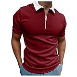 TANTORA Polo Shirts for Men Plus Size Quarter Zip Short Sleeve Golf Shirts Stretch Casual Slim Fit A
