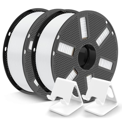 JAYO PLA Filament 1.75mm, 1.1KG Spool (2.42 LBS), 2 Pack Total 2.2KG, White