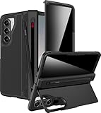 Miimall Funda Anti Espía para Samsung Galaxy Z Fold 6 con S Pen y Soporte para Pen, [Protector de Pantalla Antispy] Protector Bisagra Funda Fold6 con Soporte, Antigolpes 360 Carcasa para Fold6, Negro