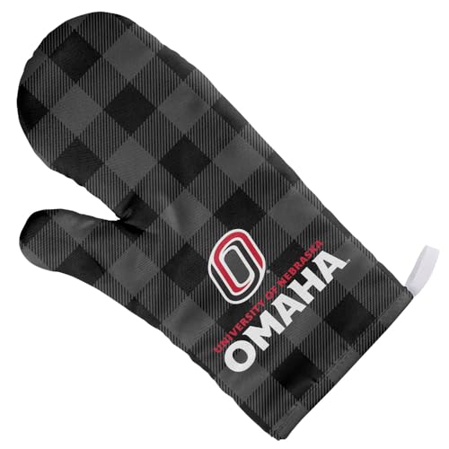 University of Nebraska at Omaha Buffalo Check Oven Mitt Kitchen and BBQ