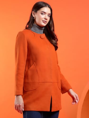 Image of KOTTY Womens Cotton Blend Standard Length Elegant Style Coat - Classic Style with Modern Detailing