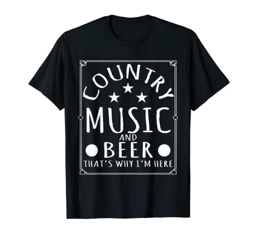 Regalo de fiesta de beber música country y diseño de cerveza Camiseta