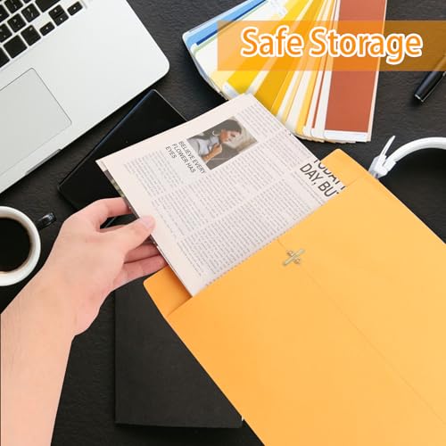 Pacote com 60 envelopes com fecho de 25,4 cm x 33 cm, envelopes de catálogo Kraft marrom com fecho d