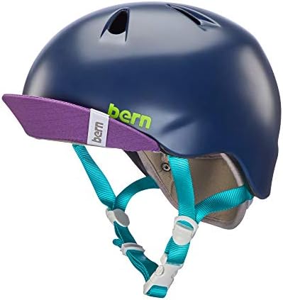 BERN - Kid's Nina Helmet, Satin Navy Blue w/Flip Visor, XS/S