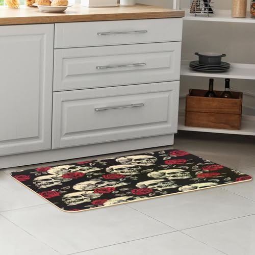 Tapis de cuisine lavables motif tête de mort pour éliminer les taches de sol - 7