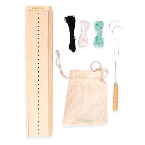 Craftelier - Kit Reliure Livre, Berceau de Perforation en Bois avec Poinçon, Aiguilles et Fils Cirés, Outils pour Scrapbooking, Carnets & Livres Faits Main...