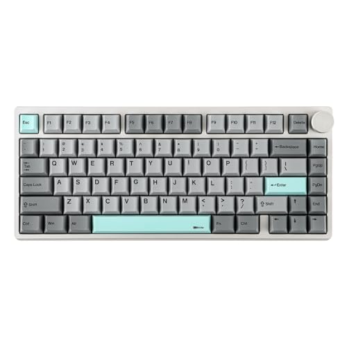 KiiBoom Moonshadow V2 75% Teclado inalámbrico de aluminio para juegos, QMK&VIA Teclado mecánico programable, BT5.0/2.4GHz/USB-C Hot Swappable Creamy Keyboard, botón, batería de 4000 mAh (plata)