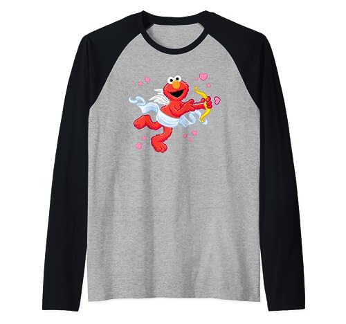 T-shirt Sesame Street Elmo raglan haut baseball graphique coton homme femme