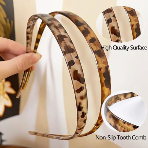 KOVOLITU 6 Pack Eyewear Headbands Leopard Print Hairband Comfortable Glasses Headbands for Women Fashion Skinny Hairbands - 3