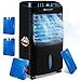 KESSER® Mobile Klimaanlage 4in1 Luftkühler – Air Cooler mit Fernbedienung & Timer, 10L Wassertank, Ionisator & Luftbefeuchter, Ventilator Klimagerät ohne Abluftschlauch, 3 Stufen inkl. Kühlakkus