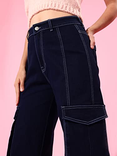 Image of Dolce Crudo Women's Wide Leg High-Rise Clean-Look Jean's