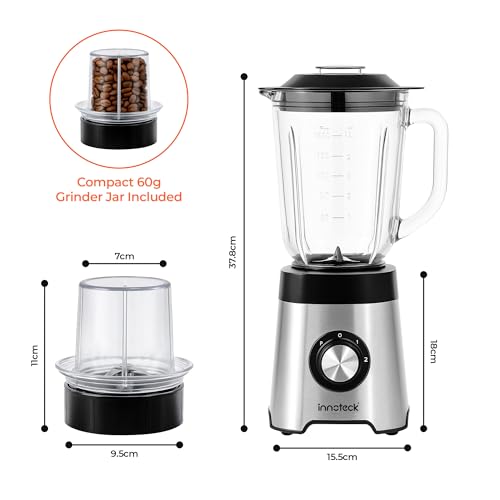 Innoteck 1.5L 2 in 1 Glass Blender & Smoothie Maker - Image 5