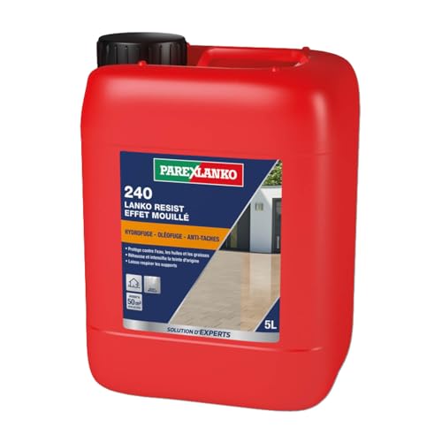 Parexlanko - Hydro-oléofuge de surface - 240 Lanko Resist Effet Mouillé - Protection anti-tache des sols et murs - Rehausse la teinte d’origine - 5L