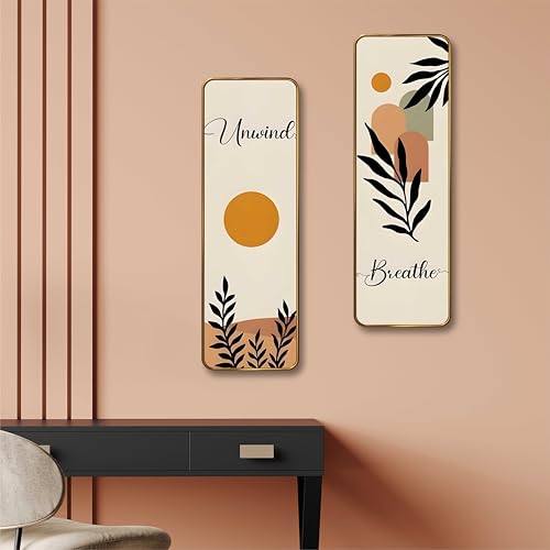 Image of Livin'luxe Unwind & Breathe Abstract Wall Panel Set of 2 | Premium Sparkle Lamination Finish | Minimal Modern MDF Wall Decor for Living Room, Bedroom & Office 20 Inch x 30 Inch