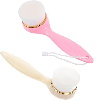 2Pcs Long Handle Facial Brush Soft Dense Bris...