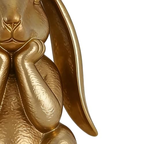 Statue de lapin en résine dorée pour décoration intérieure - 8