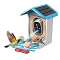 Bird Feeder with Camera, 2K Smart BirdCamera with Solar Powered, AI Identify Birds Species, Instant Arrival Alerts, 2.4Ghz WiFi Bird House for Outdoors, Ideal Gift for Family and Bird Lovers (Blue)