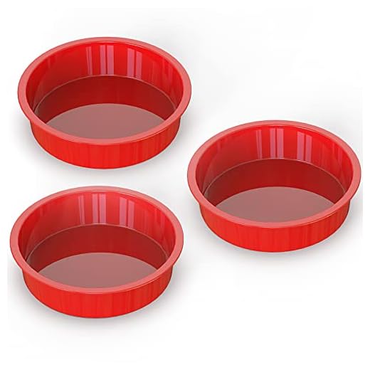 SILIVO 8 inch Round Cake Pans(3 Pack) - Nonstick Silicone Cake Molds for Layer Cake, Cheese Cake and Chocolate Cake - 8 inch Cake Pan