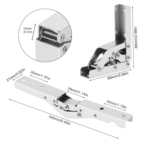 Image of Serplex 90 Cabinet Door Hinges, Flip-up /Flip-down Closet Door Hinges, Slow Closing Heavy Duty Metal Hinges for Folding Shelf, Cabinet, Closet, Universal Soft Close Lift-up Support Hinges