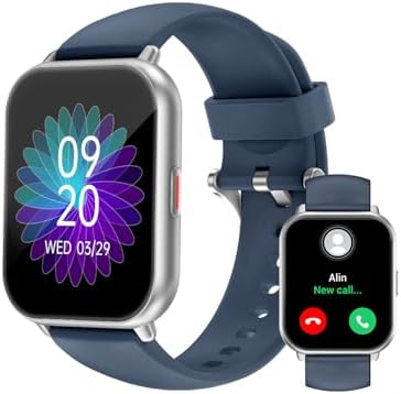 Smartwatch mit Telefonfunktion,Smartwatch für Damen Herren 1.85'' HD Screen | Fitnessuhr mit SpO2-Überwachung Pulsuhr Schlafmonitor Schrittzähler Uhr 110+ Trainingsmodi für Android