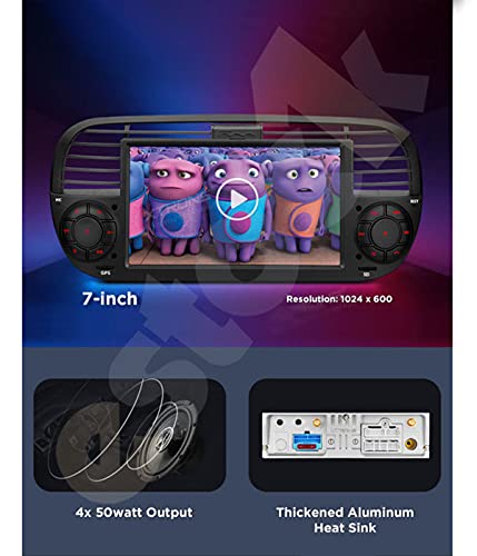 ANDROID Autoradio Navigatore Per Fiat 500 Fiat Abarth 595 2007-2015