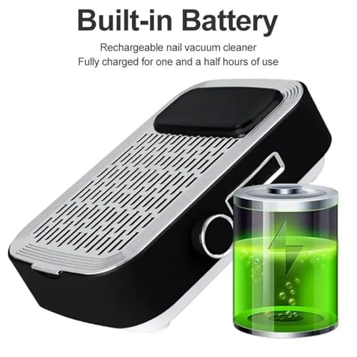 Aspiradora de uñas profesional de 80W recargable y sin cables 3