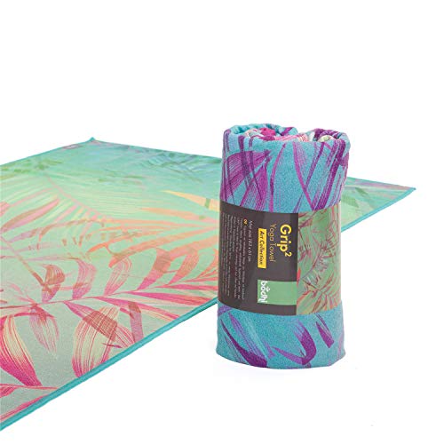 Toalha de Yoga Microfibra,com pontas de silicone, estampa Art Collection, Indicada para as práticas