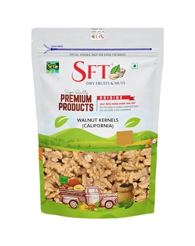 Image of SFT Pure Walnuts /Akhrot California, 1 Kg, Crunchy Nuts, Rich in Dietary Fibre, Protein & Magnesium