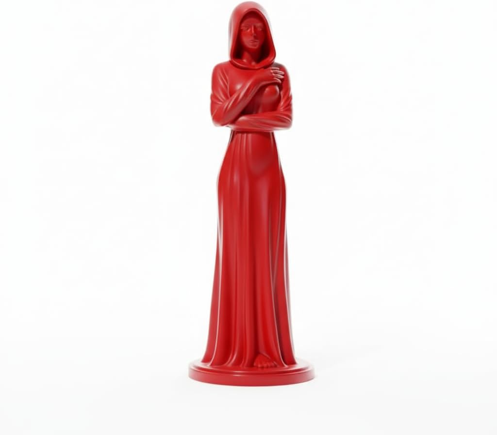 Hooded Whisper Anime Girl Desktop Statue - Multifunctional Indoor/Outdoor Decor for Garden, Patio, Living Room, Bedroom - Unique Home Decor Art for Collectors & Enthusiasts (Red)
