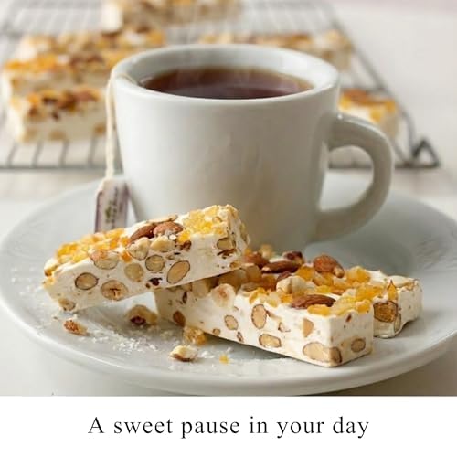 Andy Anand Chocolatier Gluten Free Snacks – Orange Peel Soft Nougat Brittle Candy from Spain with Wildflower Honey & Roasted Almonds – Vegan Snack, Dairy & Soy Free, Healthy Sweet Treat (7 Oz)