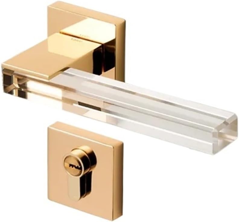 Modern Crystal Keyed Mute Fashion Lever Handle Lock Set, for Interior Room Door, Entrance & Gate, Furniture Hardware(7286-225W-keyless)