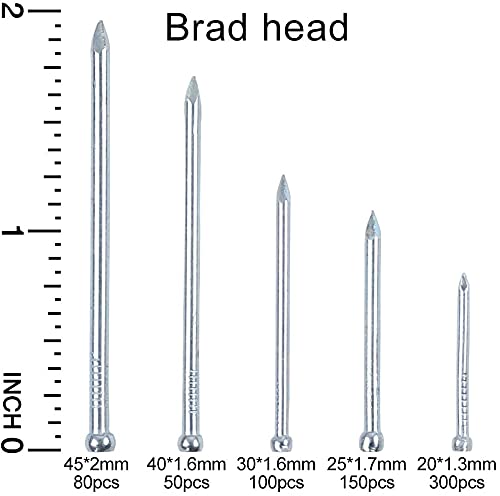 Hongway 1500Pcs Hardware Nails Assortment Kit, Galvanized Nails Set, Assorted 12 Sizes Wire And Common Brad Nails Flat Nails Finishing Nails Wall Nails For Pictures Hanging Woodworking #TOP3