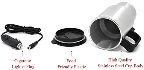 Hot Water Kettle Electric, 12V 450ml Electric Car Kettles Stainless Steel Travel Heating Cup Coffee Tea Car Cup Mug with Cigarette Lighter Plug