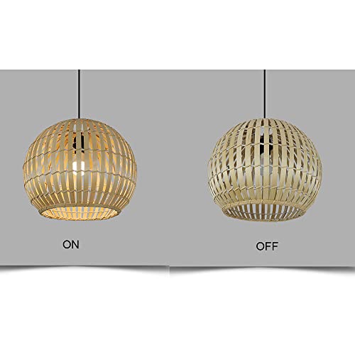 Lámpara colgante de bambú estilo farol vintage para iluminar techos rústicos 6