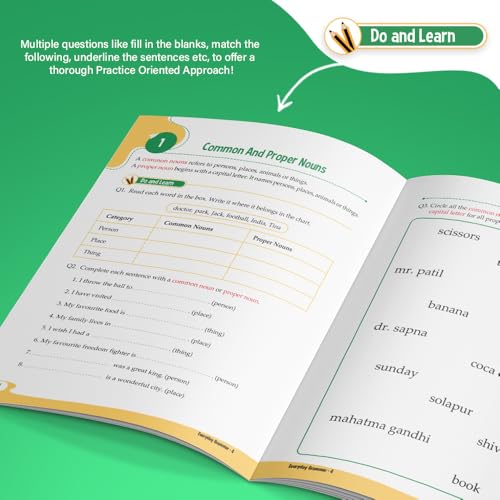 Image of Woodsnipe English Grammar and Writing Skills Book for Class 4, Age 9 to 10 Years| Practical Lessons, Multiple Type Questions to help Reading, Writing, Mastering Language Skills| Includes Answer Keys