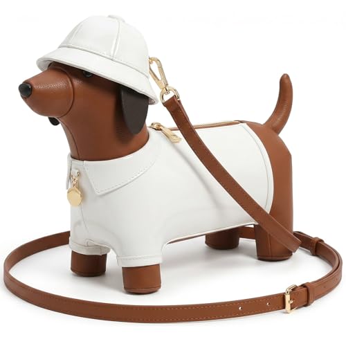 Image of Women PU Leather Unique Novelty Dog Shaped Crossbody Shoulder Bag Handbag Purse