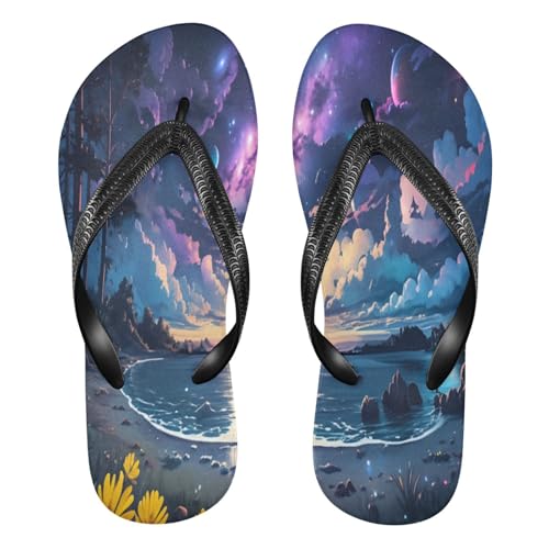 STAYTOP Magical Coastline Flip Flops Sandals of Men's & Women's,Sandals Beach Slippers Shower Slides