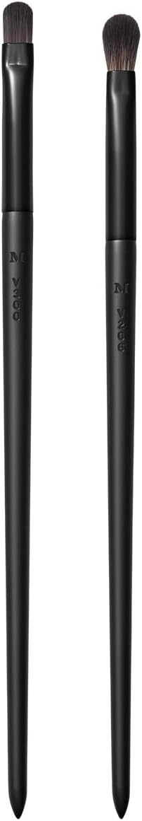 Vegan Bold Eyeshadow Brush Crease Duo - Brochas de maquillaje veganas para fórmulas en polvo, crema y líquidas - Cerdas sintéticas de vanguardia - Incluye V206 y V300 (2 unidades)