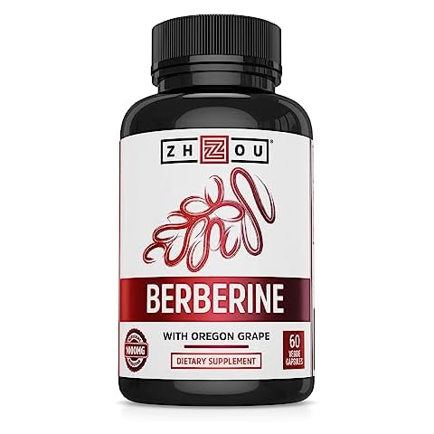 Zhou Nutrition Berberine Supplement 1000mg with Oregon Grape, Vegan, Gluten-Free, 30 Servings Cover