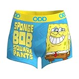 Odd Sox, SpongeBob SquarePants, Women's Boy Shorts, Fun Graphic Print, Small Blue