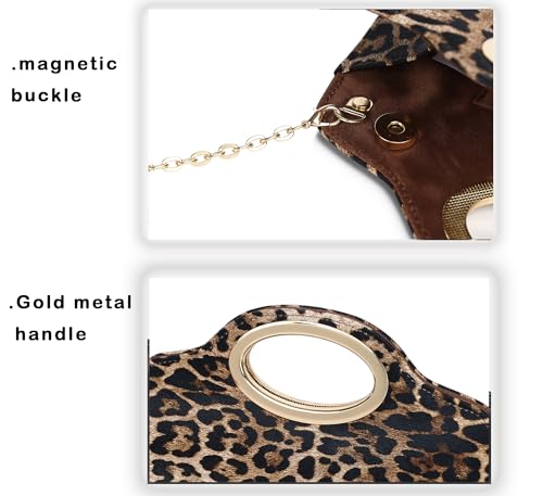 Image of Top Metal Handle Clutch Bags for Women, Evening Handbag Shoulder Crossbody Purse with Chain