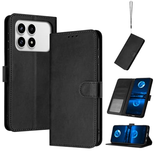 �X�}�z�P�[�X �Ή��@�� for Redmi K90 Pro Max,�Ή��@�� for Xiaomi Poco F8 Ultra �}�O�l�b�g���� �t���b�v�X�^���h �J�[�h�X���b�g �ϏՌ� PU���U�[ �E�H���b�g�J�o�[ Black