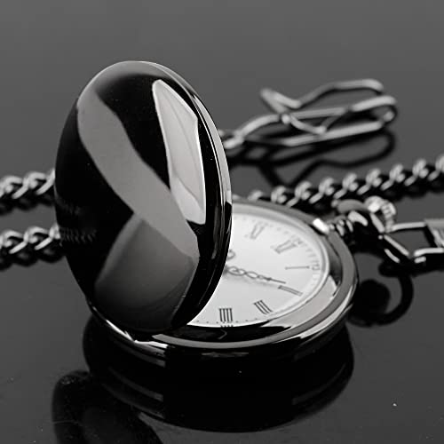Image of Tiong Smooth Pocket Watch,Personalized Pocket Watch,Customized Watches for Men,Engraved Pocket Watches for Father's Day with Chain