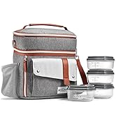 Fit & Fresh Foundry Extra Large Insulated Lunch Box for Men & Women, Large Lunch Bag for Meal Pre...