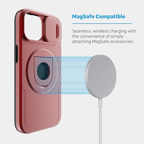 Coque iPhone 15 anti chute AT&T Essentials rouge protège caméra arrière - 4