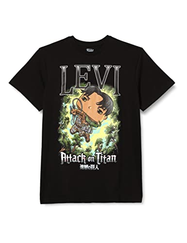 Funko Boxed tee: Attack On Titan: Levi Ackerman - Medium - Camiseta, Franela - Ropa - Idea Manga Corta para Adultos Hombres y Mujeres- Mercancia Oficial