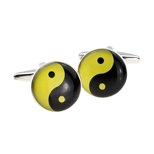 Mancuernillas Yin Yang Amarillo y Azul GTR Hombre