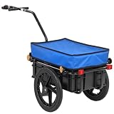 HOMCOM Remolc de Bicicleta per a Càrrega 40 kg Anses 144x59x80 cm Blau